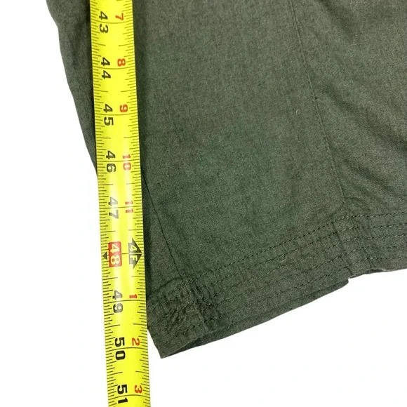 Nicole Miller Sleeveless Utility Wide Leg Linen Jumpsuit Women 2 Green Oversized - Picture 11 of 14